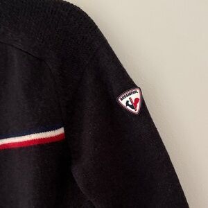 Rossignol Men's Black Sweater with Red and White Accents